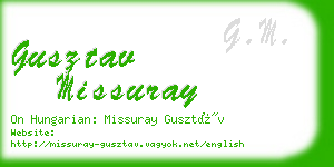 gusztav missuray business card